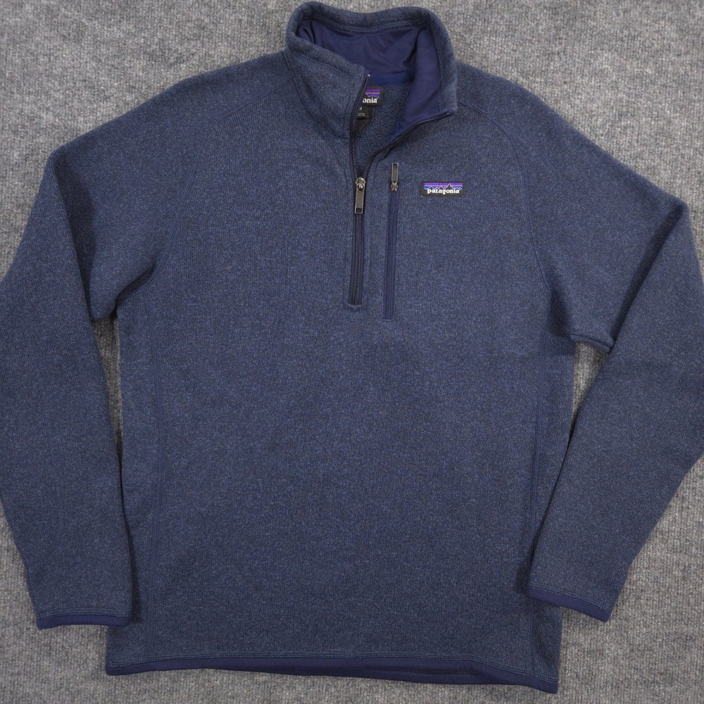 Patagonia Better Sweater 1/4 Zip Mens M Blue Fleece Pullover Outdoor Hike Casual